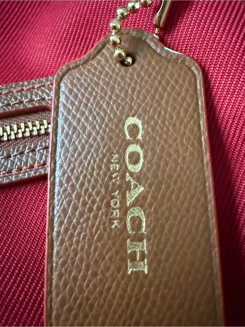 Coach Sawyer Nylon Leather Shoulder Crossbody Bag Red Crimson 2016 Pristine - Picture 7 of 14